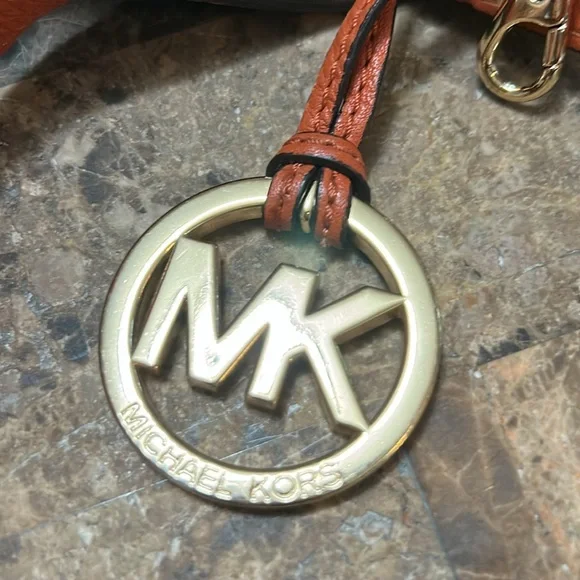 Michael Kors (Bedford) Orange Satchel with Gold Accents - Picture 8 of 9